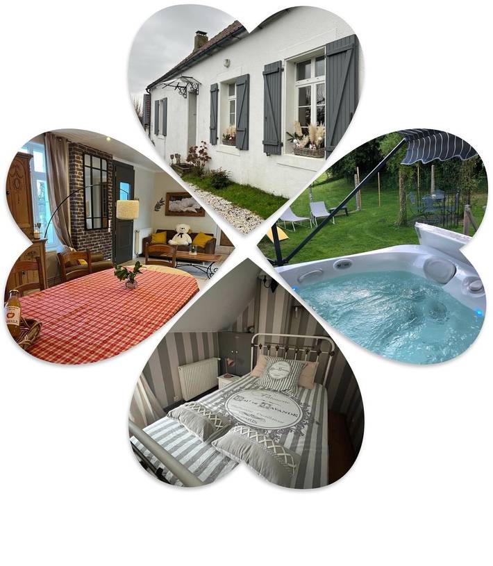 Gîte pour 8 personnes, avec Jacuzzi ainsi que Terrasse et Jardin dans le Pas-de-Calais