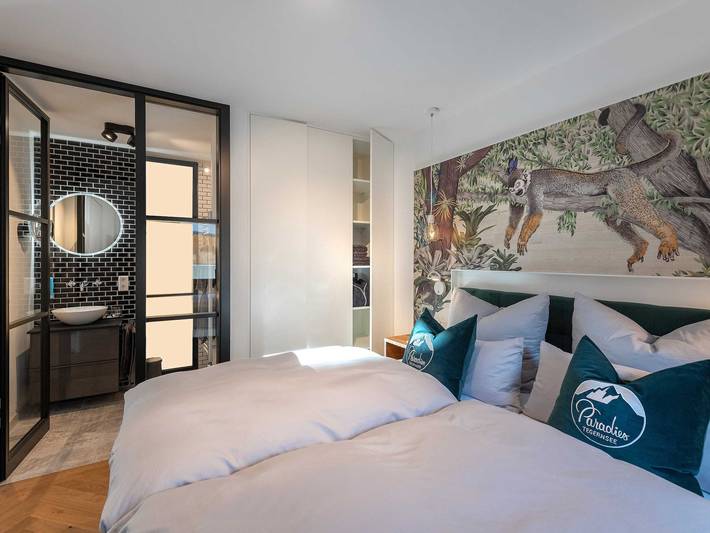 Ferienwohnung für 3 Personen, mit Terrasse und Garten sowie Sauna
