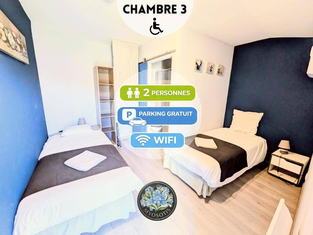 Chambres Duo au Gîte Domaine du Luth - 20 min du Futuroscope et Aquascope in Quinçay, Vienne (France)