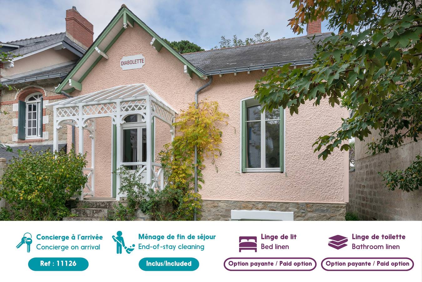 Maison familiale 8 pers, jardin - plage Benoît in La Baule-Escoublac, Côte d'Amour