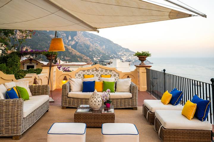 Villa mit pool für 8 Personen, mit Balkon und Whirlpool sowie Terrasse und Garten in Positano