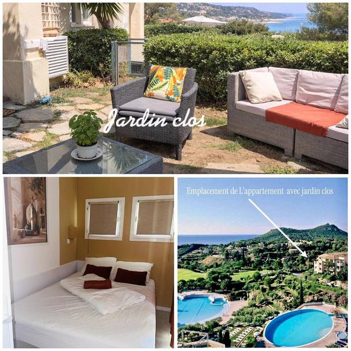 Gîte pour 4 personnes, avec jardin et piscine ainsi que bassin pour enfant et vue, animaux acceptés dans Golf De Cap Esterel