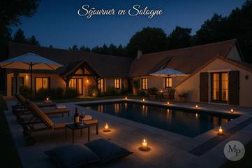 Location de vacances pour 15 personnes, avec piscine ainsi que jardin et vue à Marcilly-en-Gault