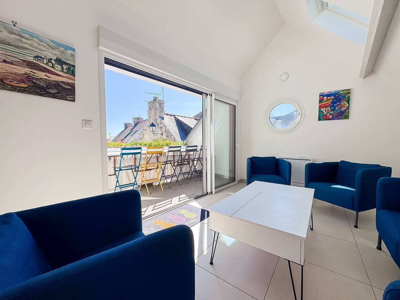 Ferienhaus „Les Embruns“ mit Meerblick, privater Terrasse und Wlan in Île-Tudy, Quimper und Umgebung
