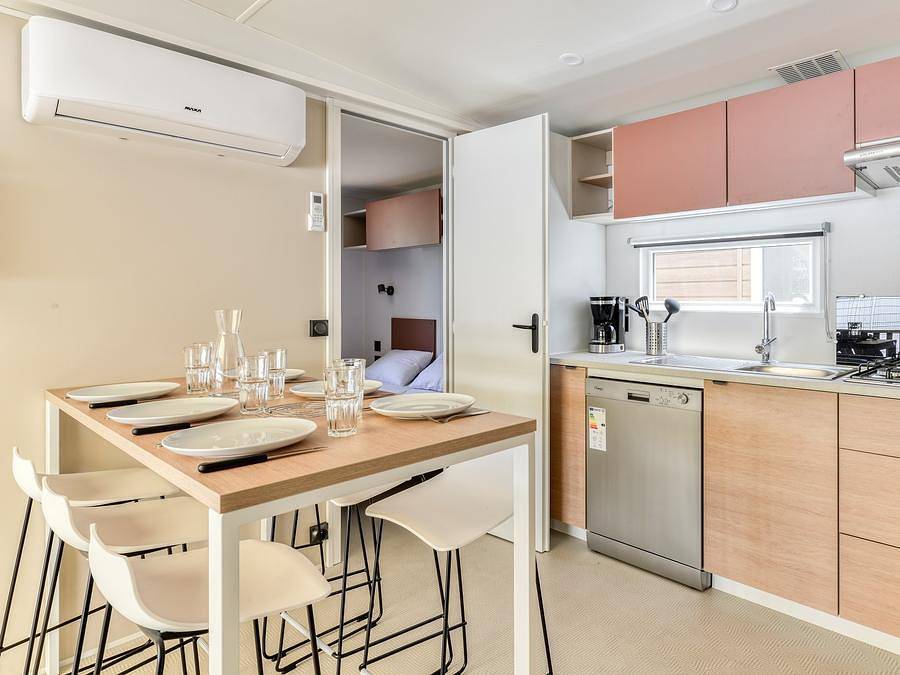 Camping La Grainetière - Mobilhome 6 personas - Mobil home | Premium | 3 Dormitorios | 6 Pers | Terraza elevada | Aire acondicionado | Tv in Batz-sur-Mer, Côte de Jade