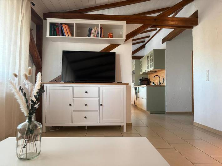 Ferienwohnung für 4 Personen, mit Terrasse und Garten sowie Ausblick