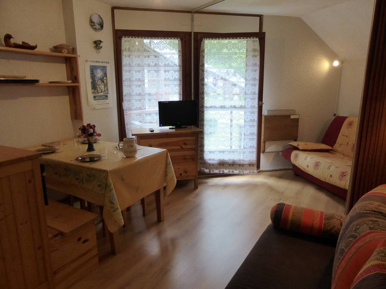 Ganzes Studio, Studio mit Schlafnische für 4 Personen in den Hameaux du Lay, Les Contamines-Montjoie in Les Contamines-Montjoie, Pays du Mont-Blanc