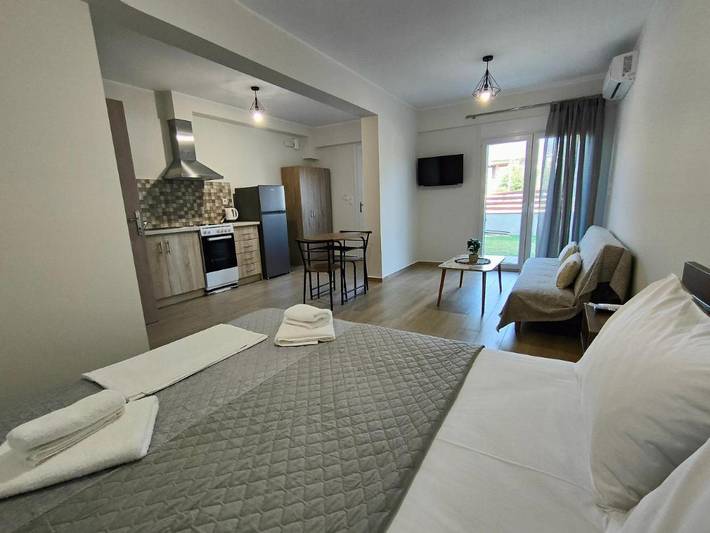 Appartement de vacances pour 3 personnes, avec jardin ainsi que vue et terrasse