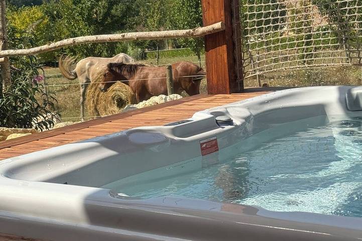 Location de vacances pour 6 personnes, avec jacuzzi ainsi que jardin et piscine à Saint-Astier