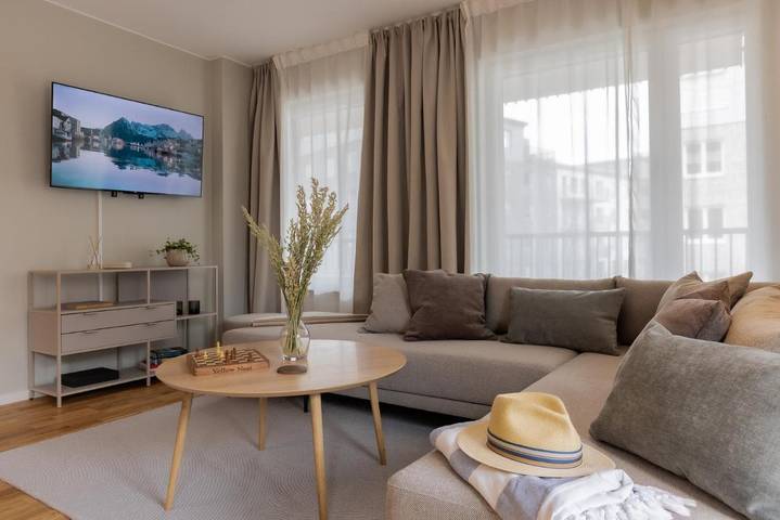 Ferienwohnung für 4 Personen, mit Balkon und Garten sowie Ausblick in Malmö