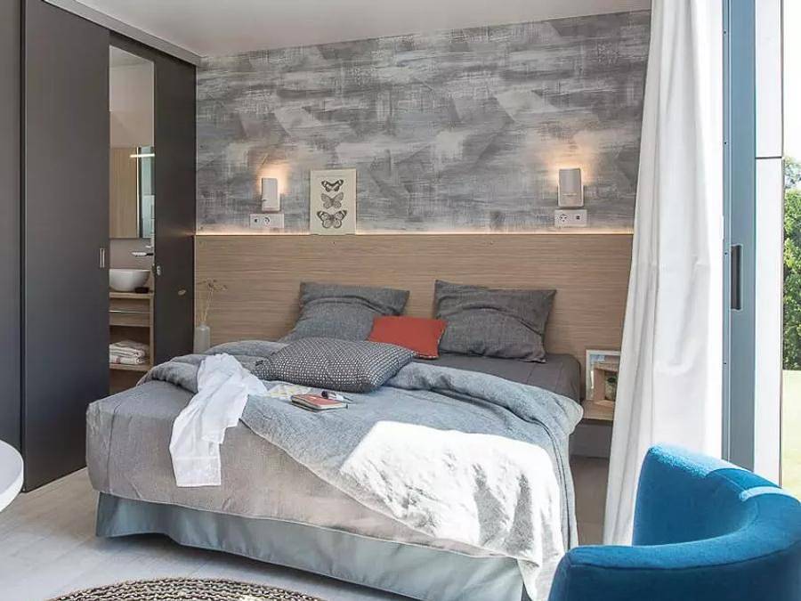 Sunêlia Domaine de Champé - Mobilheim 2 personen - Sunêlia Luxe Taos 1 Schlafzimmer 27m² - Tv - Überdachte Terrasse - Bettwäsche vorhanden in Bussang, Regionaler Naturpark Belchen der Vogesen