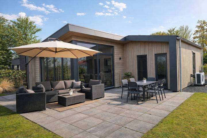 Ferienhaus für 6 Personen, mit Terrasse und Garten sowie Sauna und Pool, mit Haustier