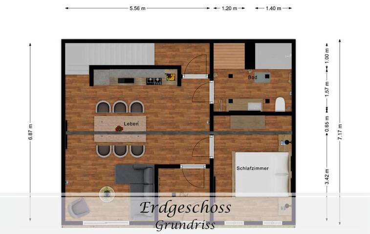 Ferienwohnung für 6 Personen, mit Terrasse und Garten sowie Sauna und Ausblick in Pewsum - 3