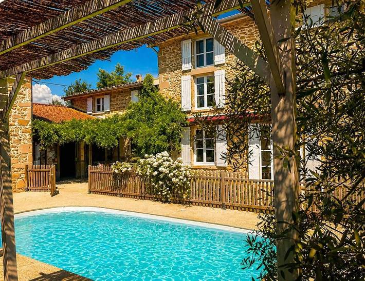 Maison de vacances pour 10 personnes, avec Balcon ainsi que Terrasse et Piscine