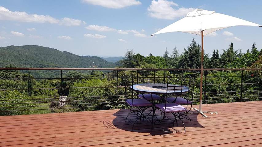 Chambre d’hôte pour 2 personnes, avec Terrasse et Jardin ainsi que Piscine et Vue