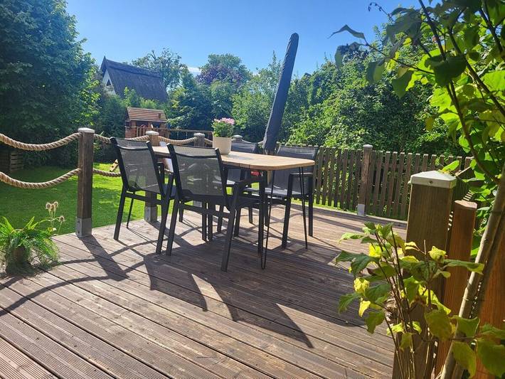 Ferienhaus für 3 Personen, mit Terrasse und Garten