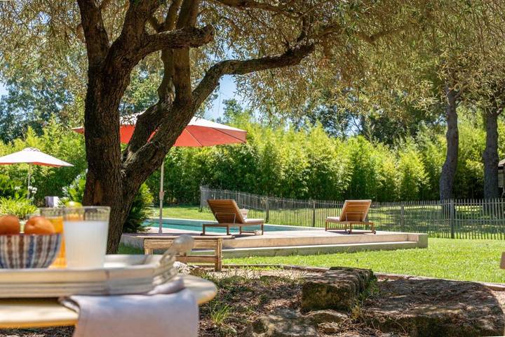 Location de vacances pour 13 personnes, avec piscine ainsi que jardin et vue sur le lac, animaux acceptés à Valergues