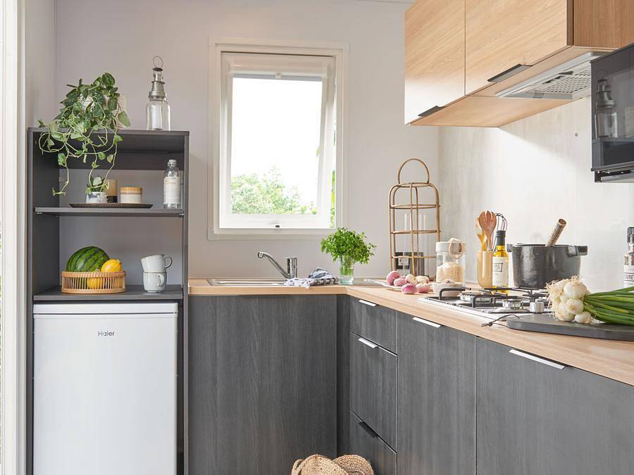 Flower Camping Monplaisir | Camping Oléron 4 étoiles - Mobilhome 4 personnes - Premium Pmr 30 m² - 2 chambres - terrasse semi couverte - Tv + Clim + draps + serviettes in Saint-Trojan-les-Bains, Côte de Beauté