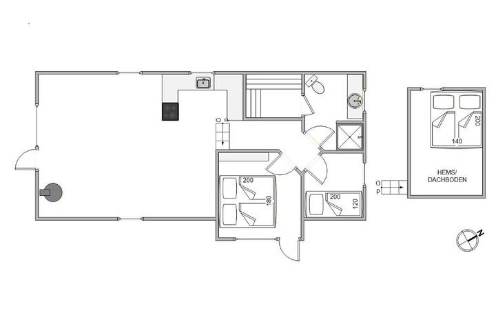 Ferienhaus für 4 Personen, mit Sauna in Houvig - 3