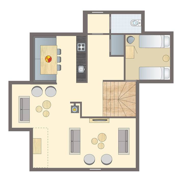 Bungalow für 10 Personen, mit Sauna