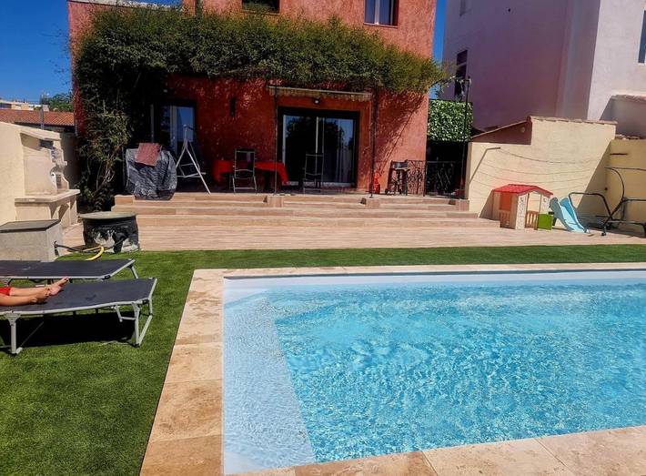 Maison de vacances pour 8 personnes, avec piscine ainsi que vue et jardin