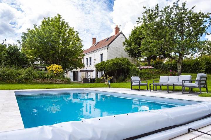 Maison de vacances pour 7 personnes, avec piscine ainsi que jardin et terrasse