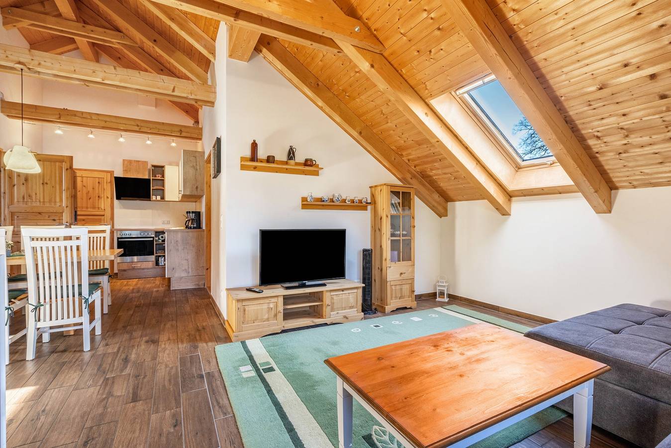 Ganze Wohnung, Ferienwohnung 'Blockhaus - Ferienwohnung Sunset' mit Gemeinschaftsgarten, Balkon und Wlan in Augustusburg, Chemnitz und Umgebung