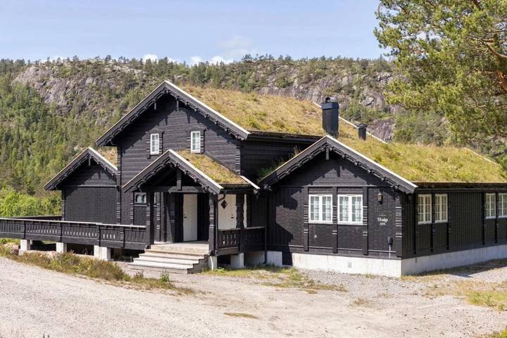 Ferienhaus für 17 Personen, mit Balkon und Whirlpool sowie Terrasse und Garten in Drangedal
