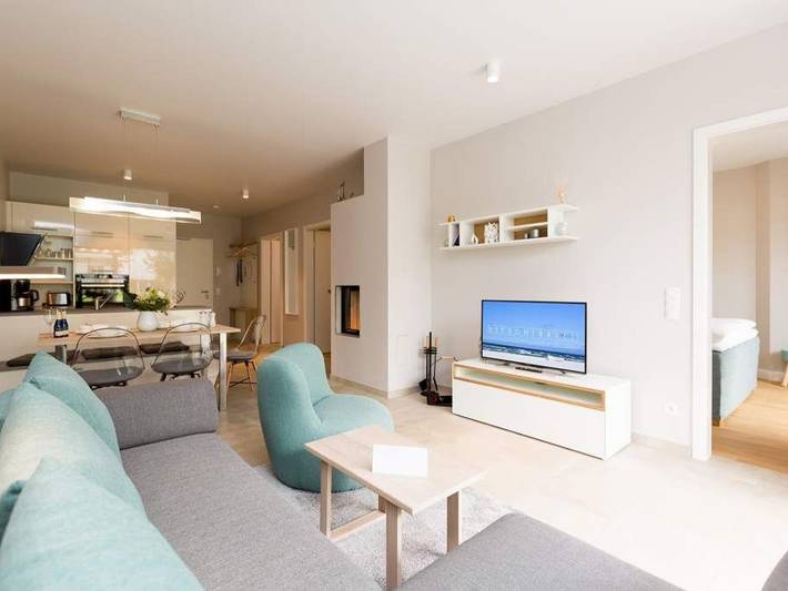 Ferienwohnung für 4 Personen, mit Balkon und Terrasse sowie Garten und Sauna