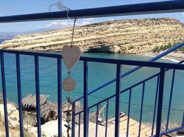 Gîte pour 4 personnes, avec vue ainsi que terrasse et vue sur le lac, animaux acceptés dans Matala