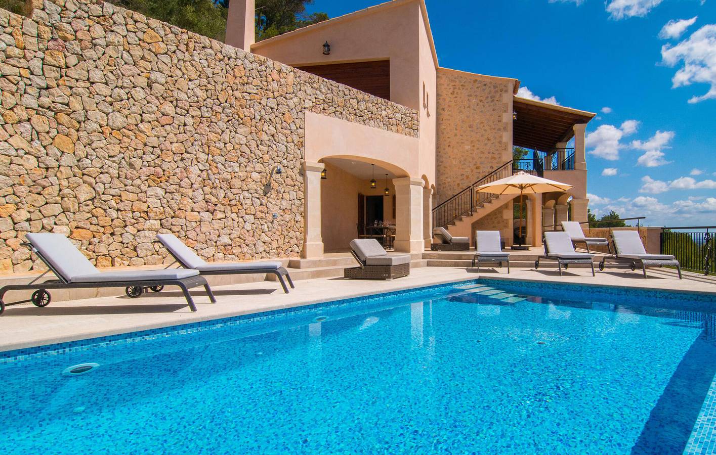 Paradies mit Meerblick, Pool und Grill in Manacor, Mallorca Osten