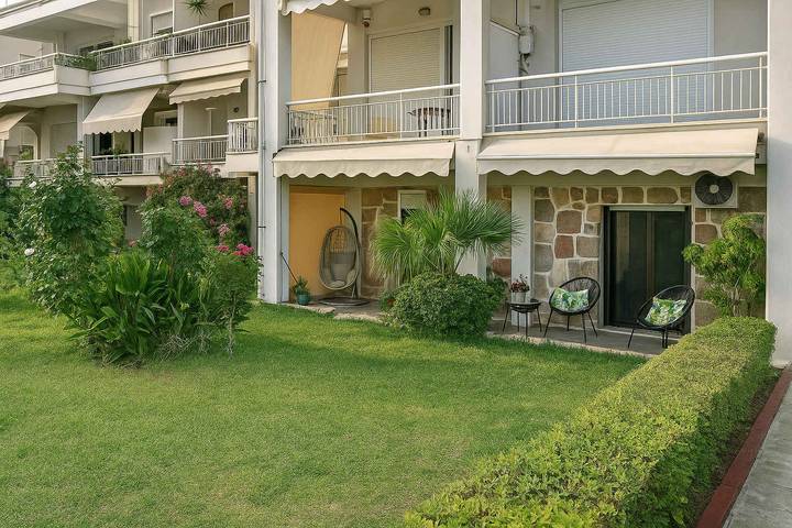 Ferienwohnung für 4 Personen, mit Meerblick und Garten