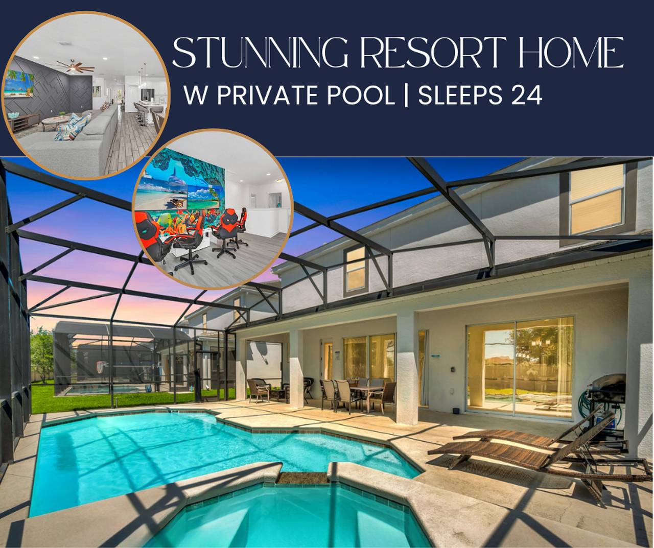 10 Br Gorgeous Home Game Room Son103 in Kissimmee, Condado de Osceola