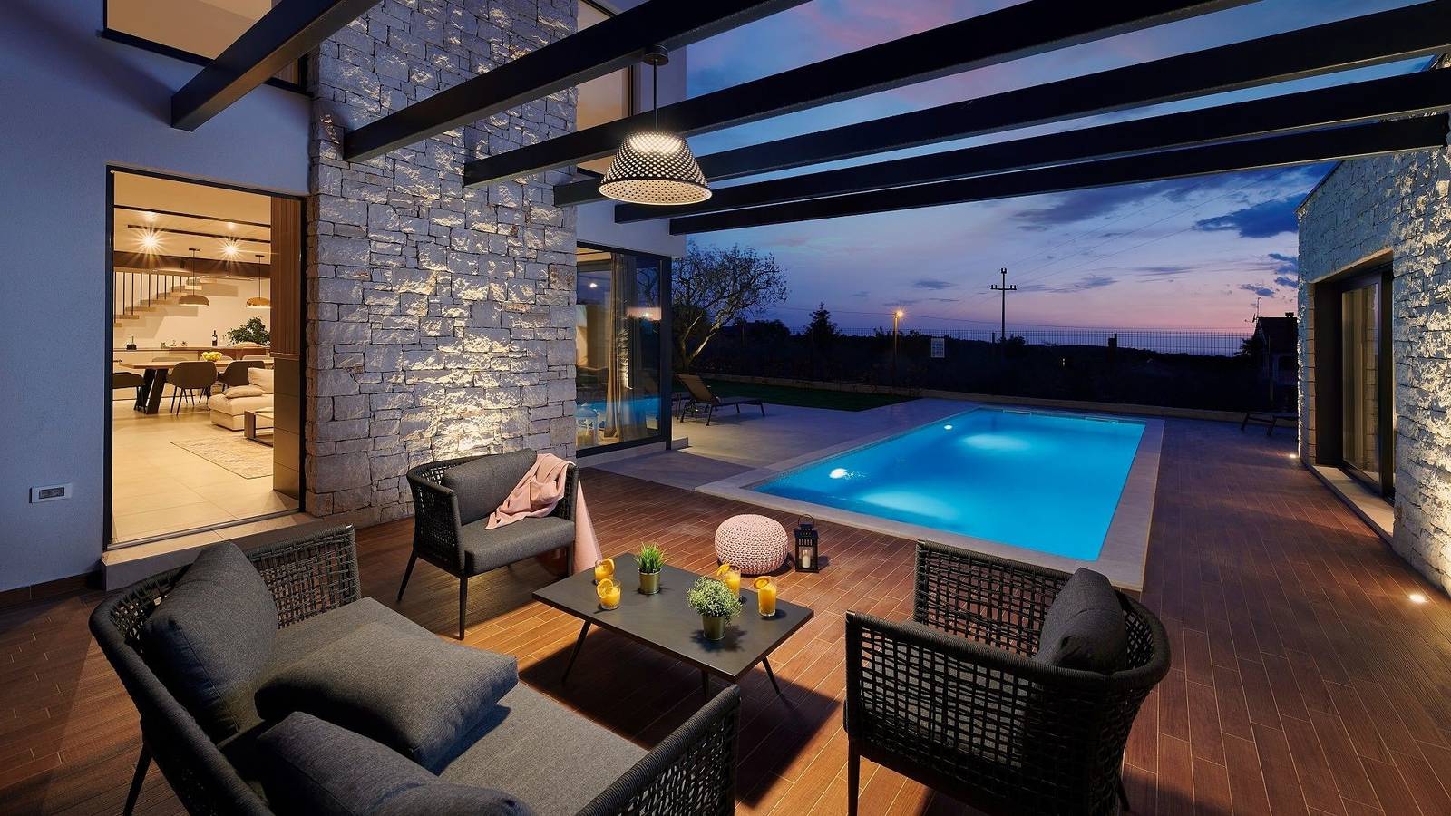 Moderne Villa Ansi mit Pool und Wellness in Anzici, Zentralistrien