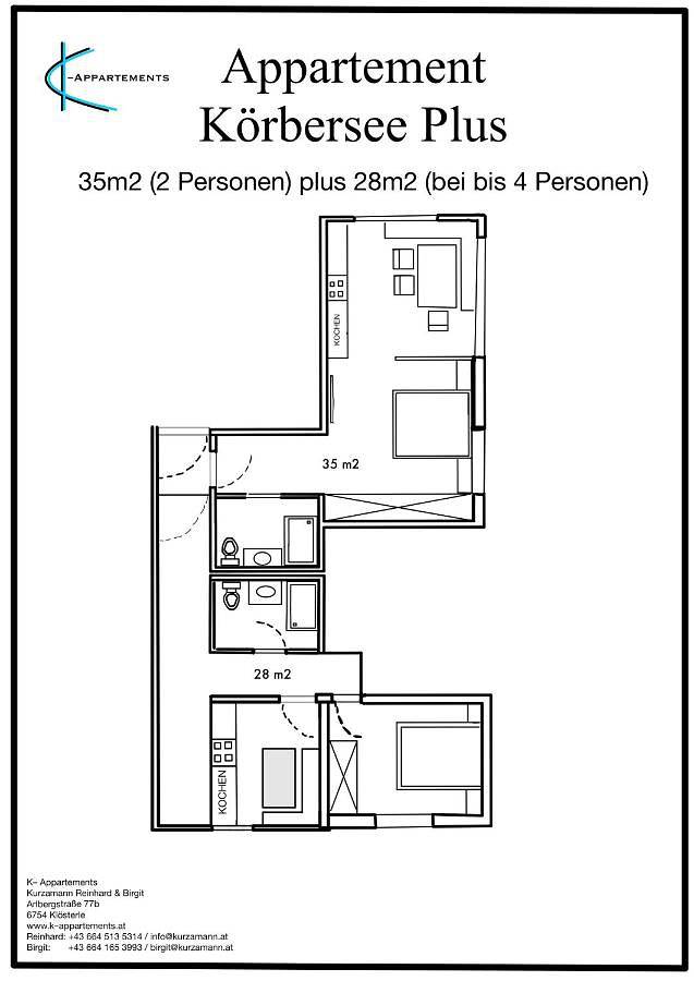 Ferienwohnung für 3 Personen, mit Balkon und Ausblick in Klösterle am Arlberg - 3