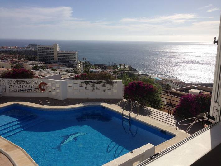 Ganze Wohnung, Wohnung mit Aussicht, Terrasse und Schwimmbad in Playa de los Guíos, Santiago del Teide