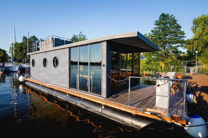 Boot für 4 Personen, mit Terrasse und Seeblick sowie Ausblick und Sauna in Polen - 4