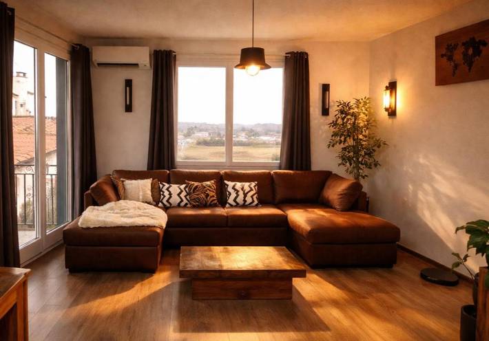 Location de vacances pour 8 personnes, avec Balcon ainsi que Terrasse et Vue à Bouleternère
