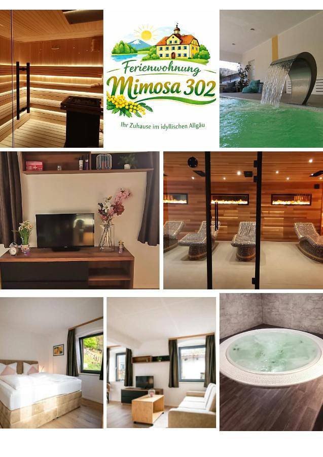 Ferienwohnung für 3 Personen, mit Whirlpool und Terrasse sowie Pool und Sauna in Wiggensbach