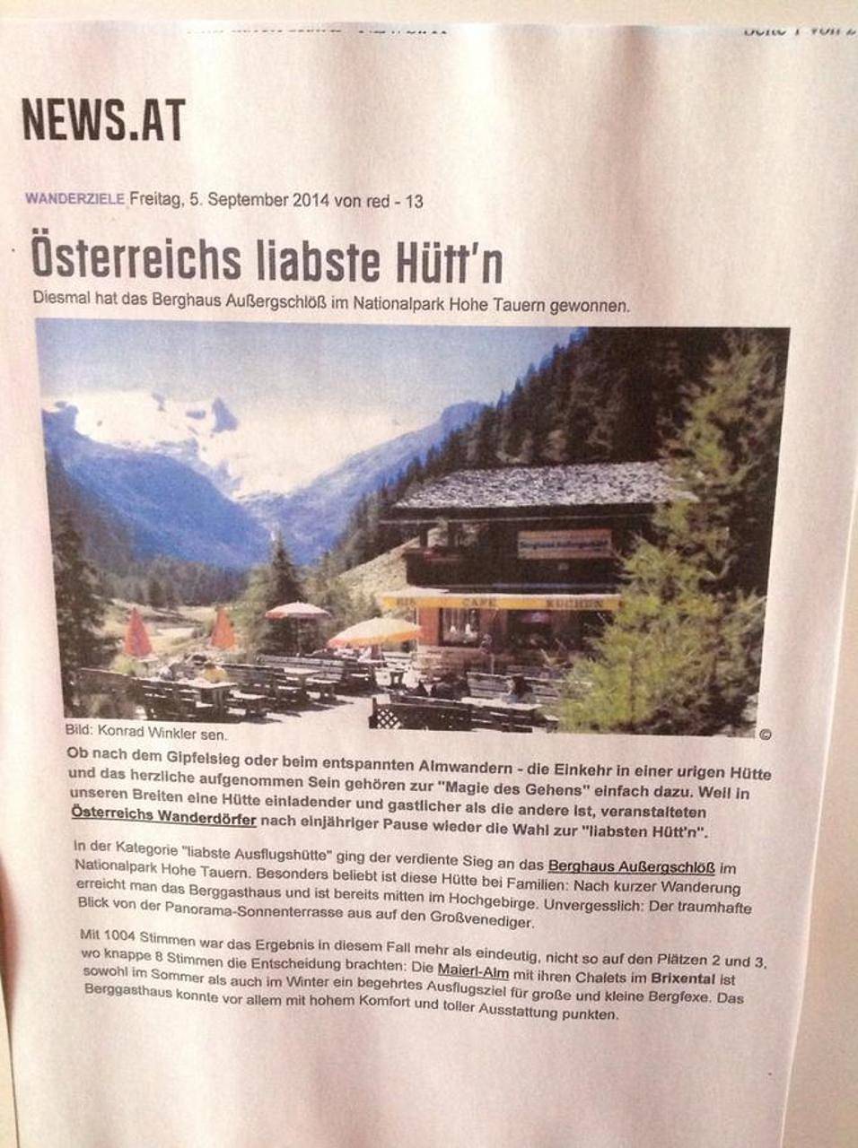 Berghaus Außergschlöß in Matrei in Osttirol, Nationalpark Hohe Tauern