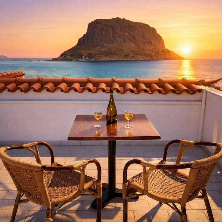 Ferienhaus für 2 Personen, mit Ausblick und Terrasse in Monemvasia Gemeinde