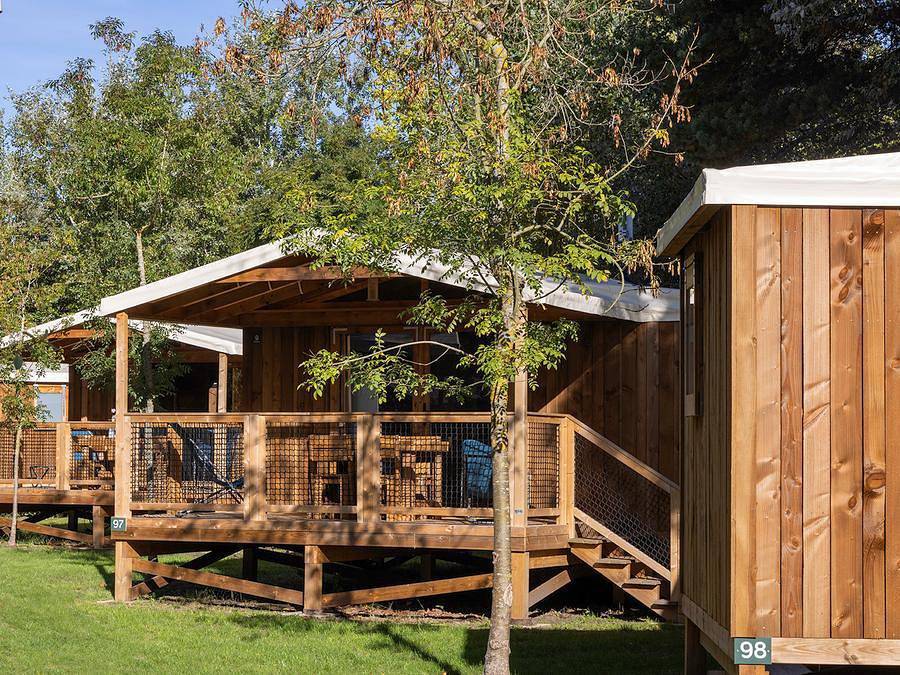Flower Camping La Davière Plage - Chalet 4 personnes - Cosyflower Confort 27m² - 2 chambres + Terrasse couverte + Lv + Quartier piéton. 4 pers in Saint-Jean-de-Monts, Vendée