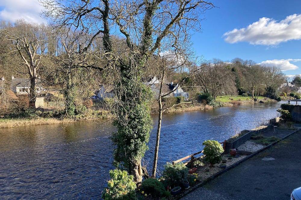 Riverside Cottage views from veranda to the river and wildlife it brings in Newton Stewart, Dumfries and Galloway