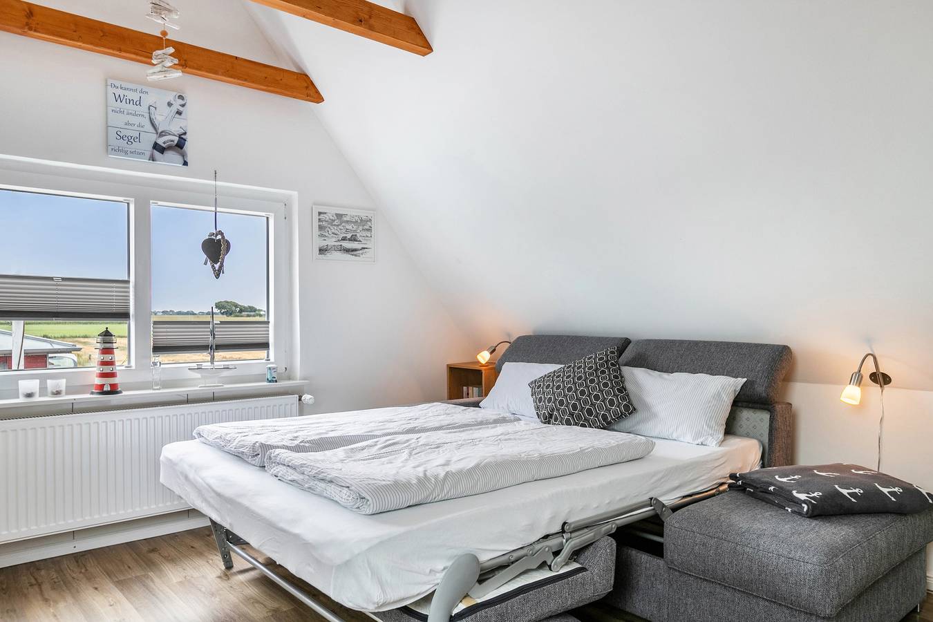 Ganze Wohnung, Ferienwohnung 'Huus Achtern Diek - 5' mit Privatterrasse und Wi-Fi in Nordstrand (Gemeinde), Nordstrand