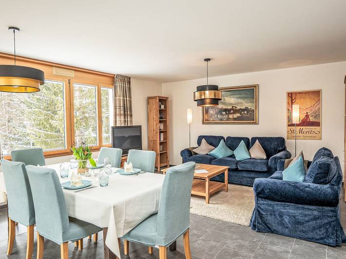 Ferienwohnung für 4 Personen, mit Balkon und Garten in Celerina