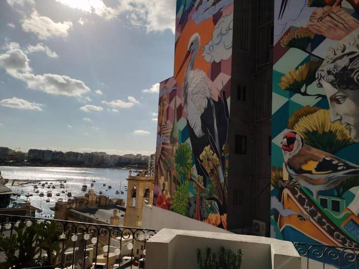 Chambre d’hôte pour 2 personnes, avec Balcon ainsi que Terrasse et Vue à San Giljan