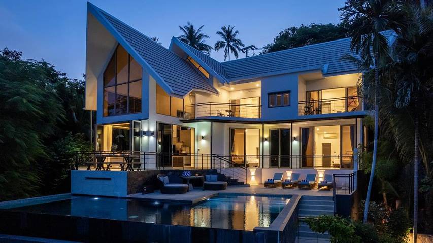 Villa pour 8 personnes, avec vue ainsi que jardin et piscine dans Koh Samui