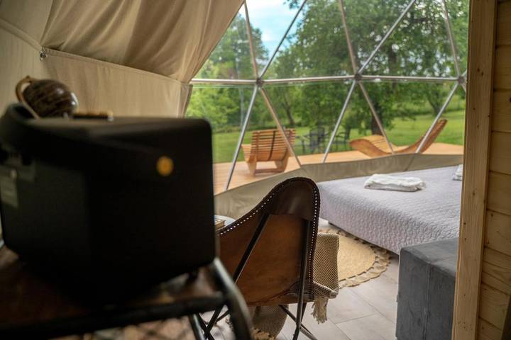 Glamping dla 3 osób, z widok i ogród na Podlasie