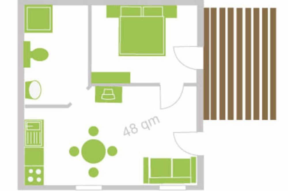 Ganze Wohnung, Ferienwohnung 4 - 48qm (2-4 Personen) - Weichaer Hof Fbs Sonja Fritsch & Hagen in Weißenberg, Oberlausitz-Niederschlesien