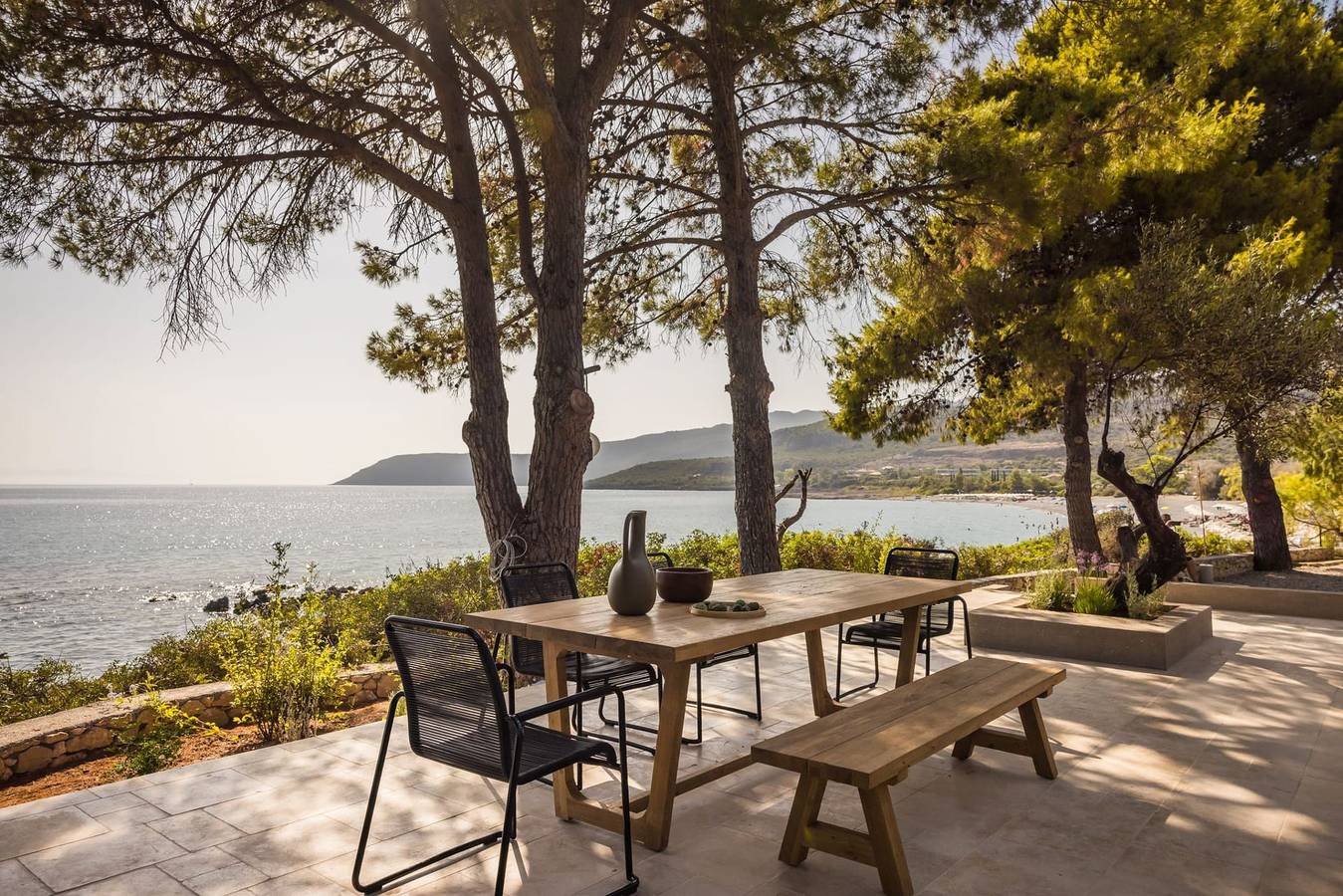 Remarkable Kardamyli Beachfront Villa | Villa Millennium Earl | 2 Bedrooms | Spacious Furnished Outdoor Area with Spectacular Sea Views | Ritsa in Kampos, Kardamyli